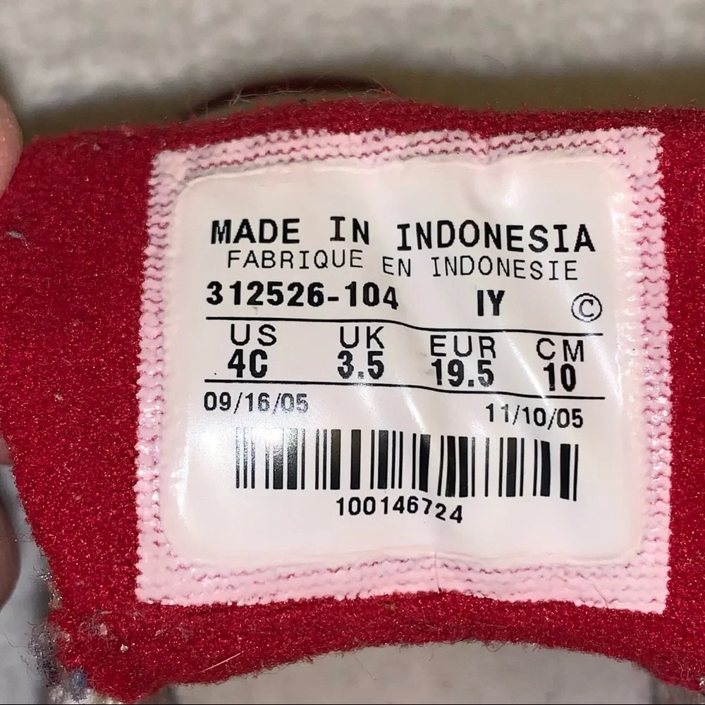 Infant 4C JORDAN B-2RUE 312526-104 White & Red True Vintage 2005 Baby Shoes